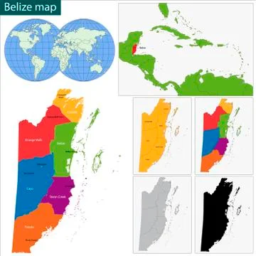 Belize map Stock Illustration