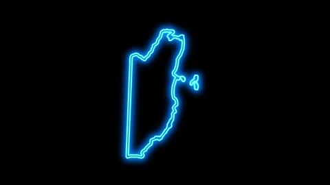 Belize Map Outline Neon Lights Stock Footage 332848955