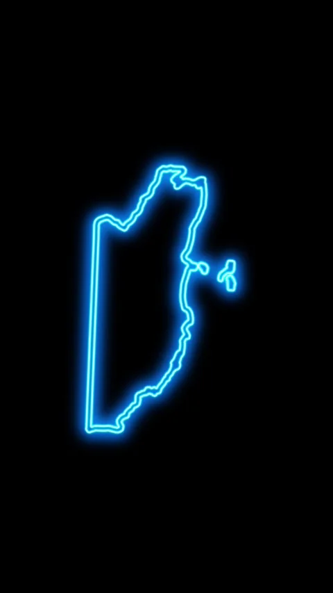Belize Map Outline Neon Lights Stock Footage 333055851