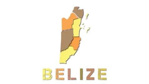 Belize map with paper regions. Animated ... | Stock Video | Pond5