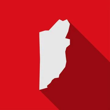 Belize map on red background with long shadow Stock Illustration