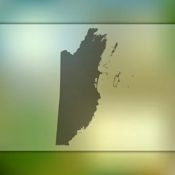 Belize map. Vector silhouette of Belize. Blurred background Stock Illustration