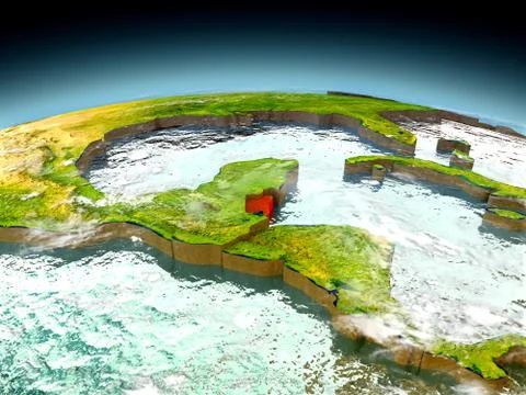 Belize on model of Earth Stock Illustration