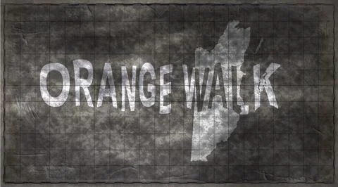 Belize Orange Walk Typography Map Stock Illustration