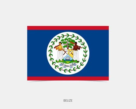 Belize Rectangle flag icon with shadow. Illustrazione stock