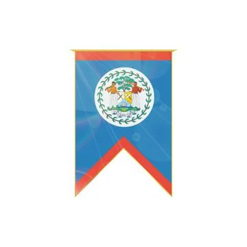 Belize ribbon flag 스톡 일러스트