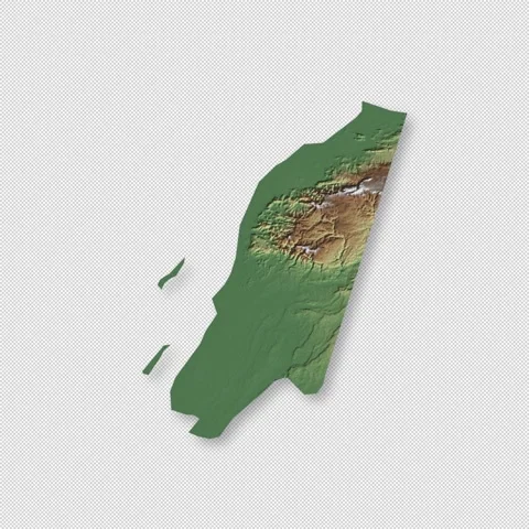 Belize Rotating 3D Relief Map Seamless Loop, Alpha Channel 4K Stock Footage 340725004