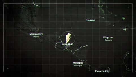 BELIZE Rotating Map Satelite Map Style Stock Footage 324254335