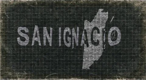 Belize San Ignacio Typography Map Stock Illustration