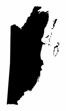 Belize silhouette map Stock Illustration