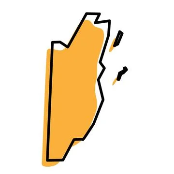 Belize simplified vector map Stock Illustration