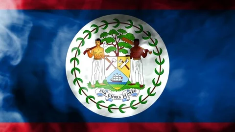 Belize smoke waving flag Stock Footage 98281741