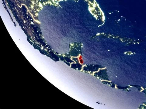 Belize from space on Earth Stock Photos