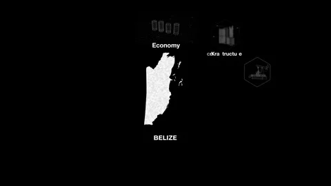 Belize technology map with animated charts Stock Footage 340970996