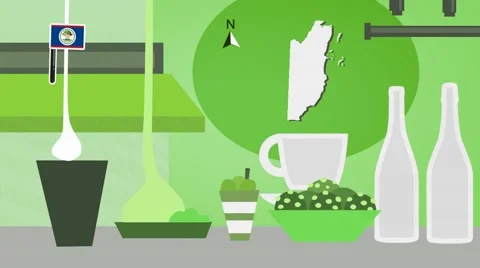 Belize - Vector Menu - Restaurant - Food and Drinks - green Stock Footage 67540941