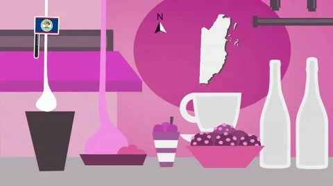 Belize - Vector Menu - Restaurant - Food and Drinks - pink Stock Footage 67540942