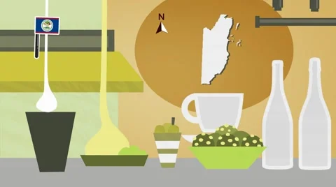 Belize - Vector Menu - Restaurant - Food and Drinks - yellow Stock Footage 67540955