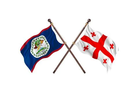 Belize Versus Georgia  Two countries Flags background Stock Illustration
