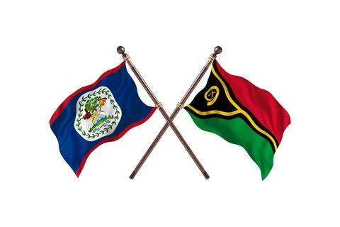 Belize Versus Vanuatu  Two countries Flags background Stock Illustration