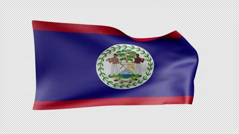 Belize Waving  Flag Transparent Alpha Stock Footage 274046122