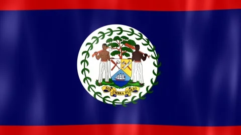 Belize Waving National Flag - Digital Graphics - 4K Stock Footage 346182323