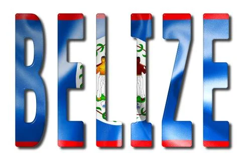 Belize Word With Flag Texture イラスト素材