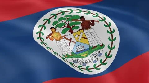 Belizean flag in the wind Stock Photos