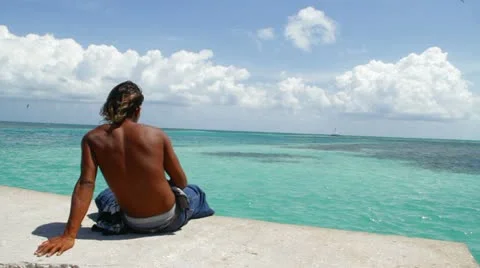 Belizean Man On Caye Stock Footage 10849756