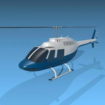 Bell 206 helicopter 3D Model