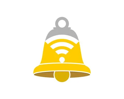 Bell alarm with network connection inside Stock Illustration