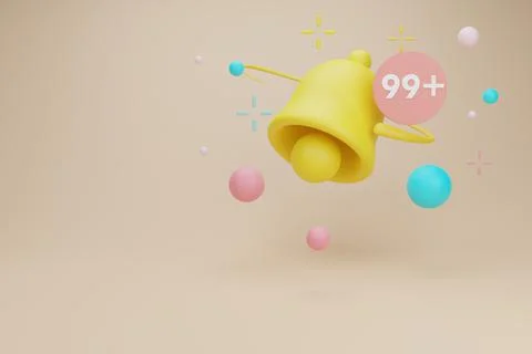 Bell alert icon notification or new message.concept for social media element, Stock Illustration