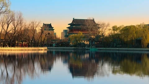 Bell and Drum Tower at dusk Stock-Footage 174189071