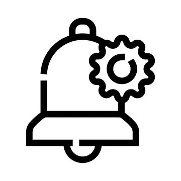 Bell and gear icon for notification settings Stock Illustration
