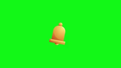 Bell animation on green screen background, animated notification bell icon Stock Footage 303944334