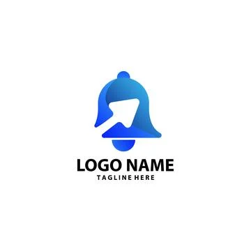 Bell arrow logo design vector Stock Illustration