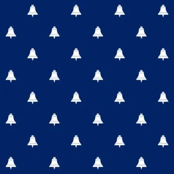 Bell on Blue Background, Seamless Pattern 스톡 일러스트