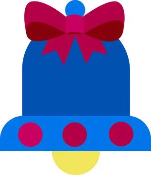 A bell with a bow . Flat style. Stock Illustration
