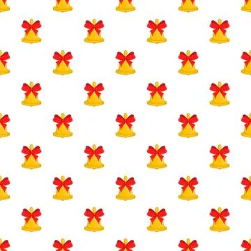 Bell with bow pattern, cartoon style Stock Illustration