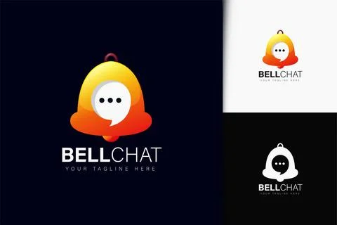 Bell chat logo design with gradient 스톡 일러스트
