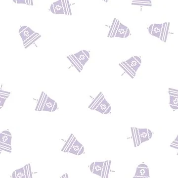 Bell christianity glyph seamless pattern Stock Illustration