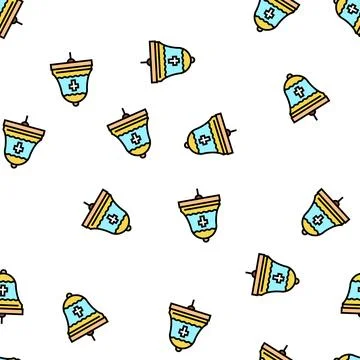 Bell christianity vector seamless pattern Illustrazione stock