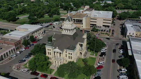 Bell County courthouse on the city square downtown, Belton, Texas, USA Stock Footage 142107912