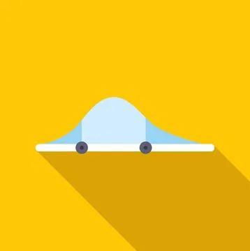 Bell curve normal distribution graph icon with shadow Stock Illustration