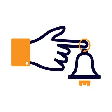 Bell, doorbell, ring, hand, bell ring doorbell hand bell icon Stock Illustration