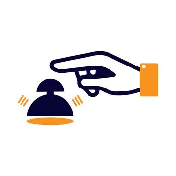 Bell, doorbell, ring, hand, bell ring doorbell hand bell icon Stock Illustration