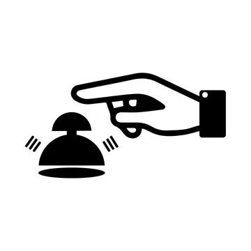 Bell, doorbell, ring, hand, bell ring doorbell hand bell icon Stock Illustration