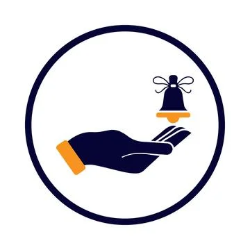 Bell, doorbell, ring, hand, bell ring doorbell hand bell icon Stock Illustration