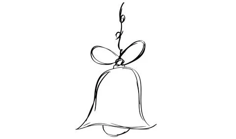 Bell Drawing black color object icon merry christmas xmas happy new year 20.. Stock Illustration