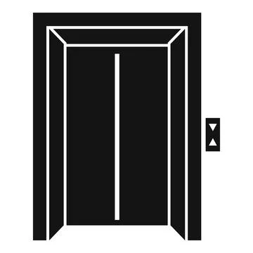 Bell elevator icon, simple style Stock Illustration