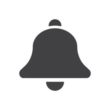 Bell Flat icon, notification icon symbols vector, with contact us set icon ve Stock Illustration